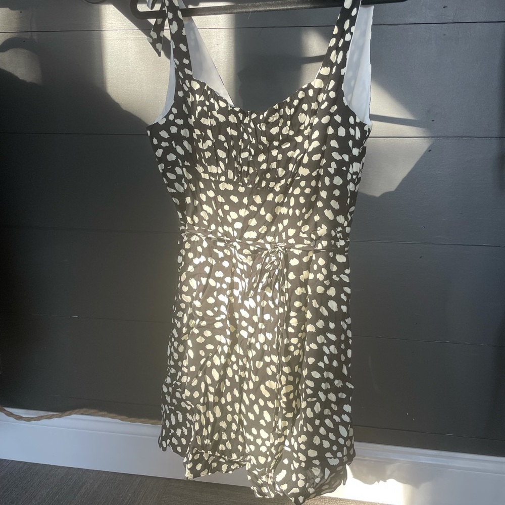 Sleeveless Drawstring Polka Dot Romper